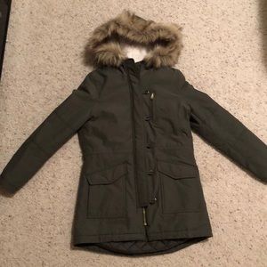 Forest Green Winter Parka with Hood
